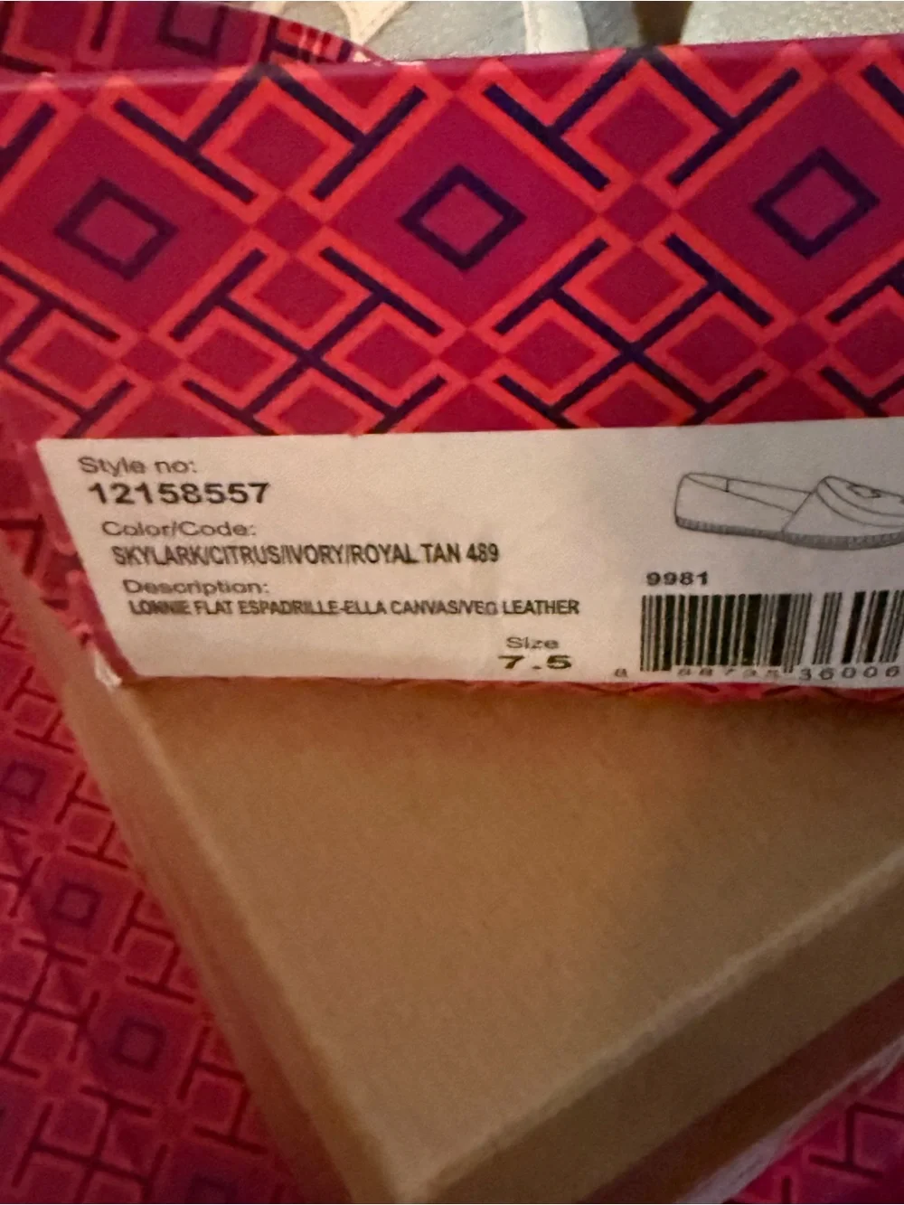 Tory Burch Ivory Canvas Espadrille Flats with Tan Jute Sole
